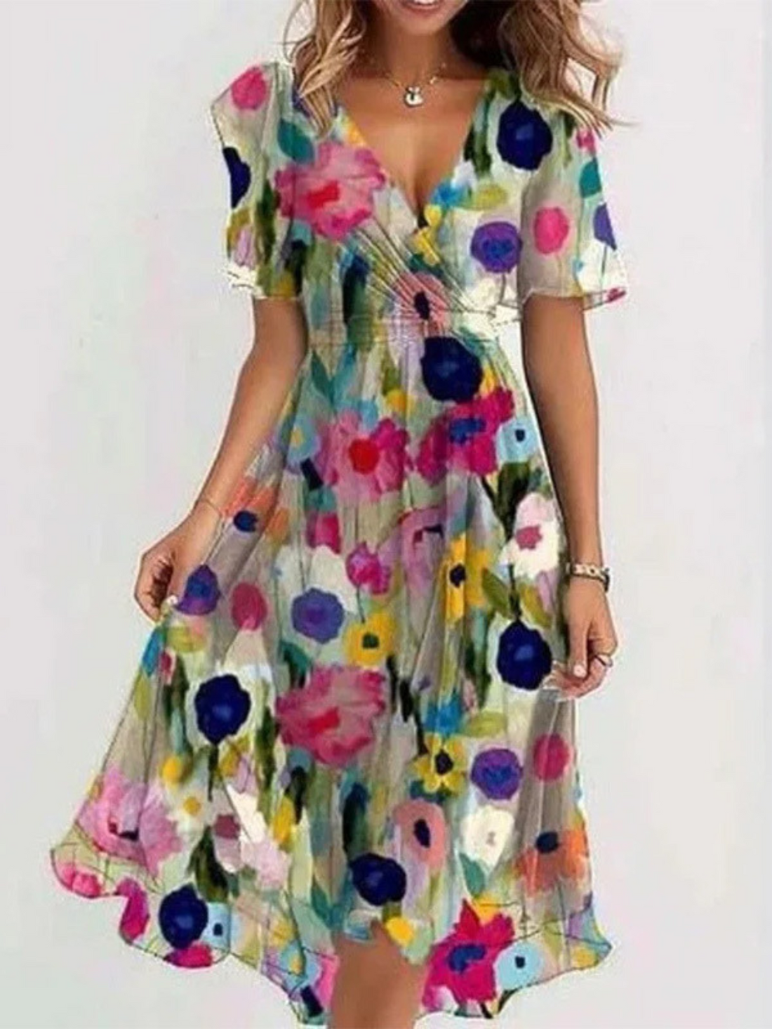 Lavina | Vibrant Boho Midi Dress