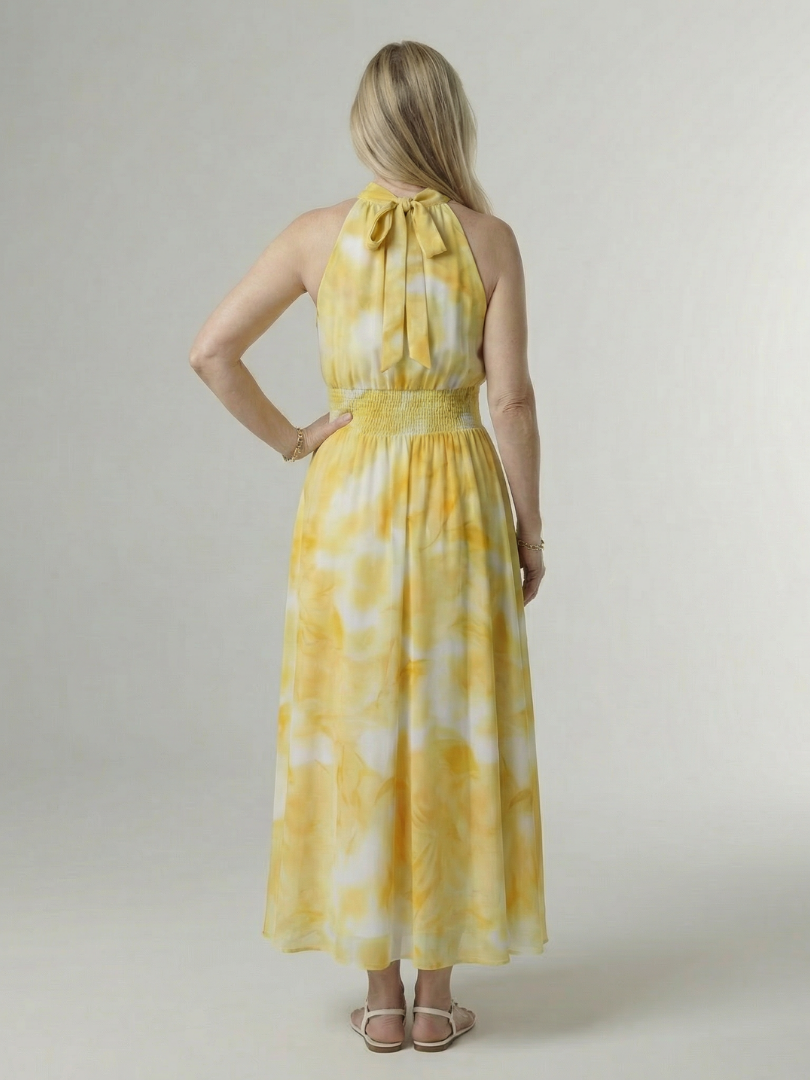 Lana | Gathered Halter Midi Dress