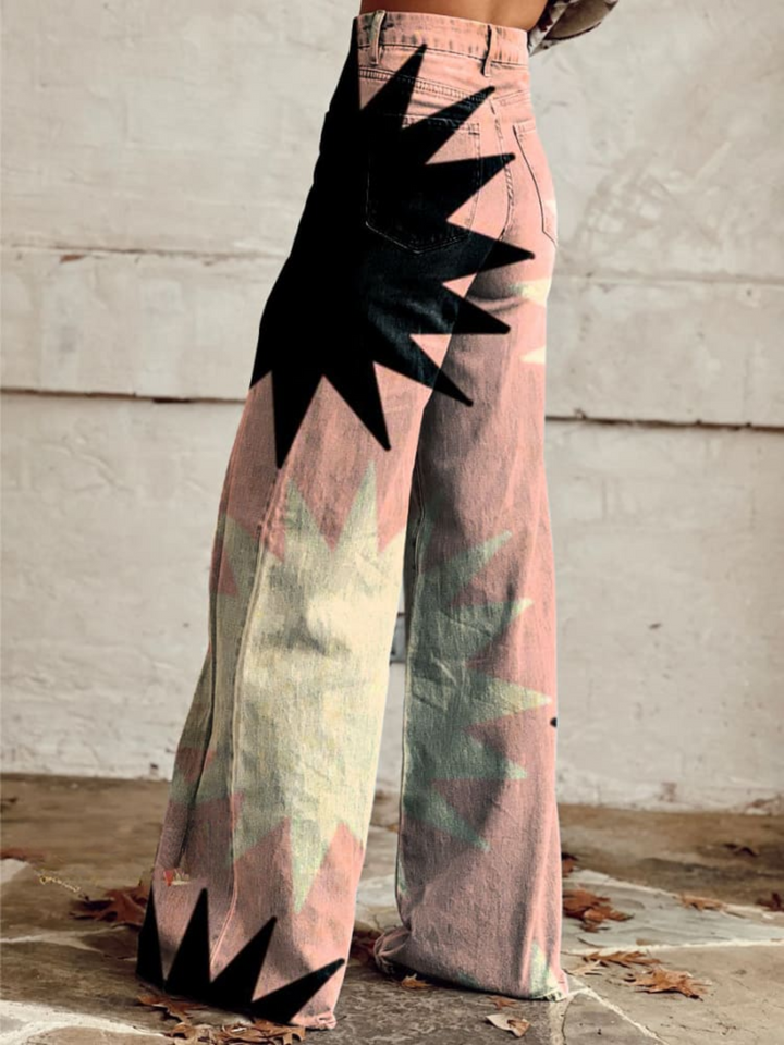 Lyla | Geometric Wide-Leg Pants