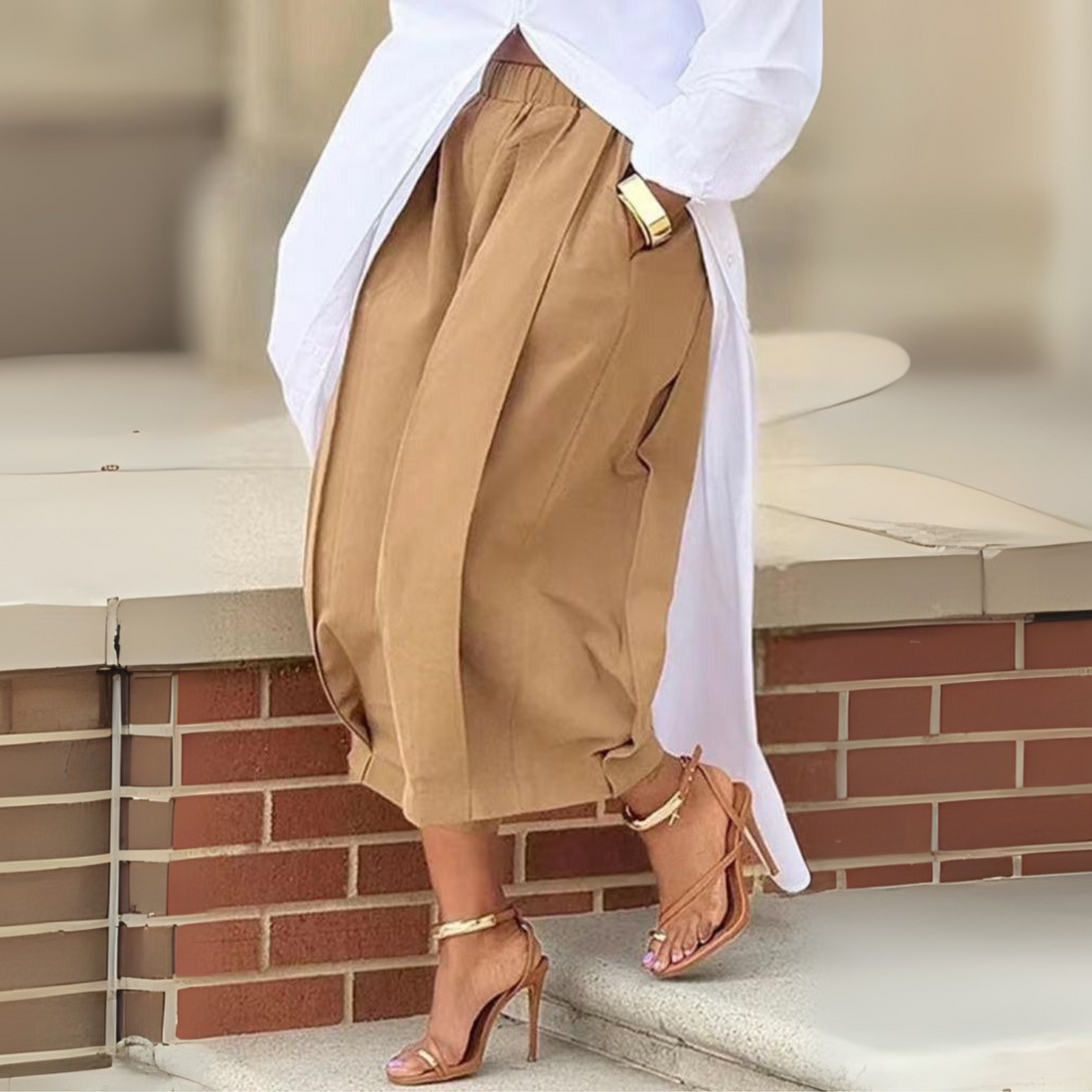 Cassandra | Elegant Elastic Waistband Lantern Pants