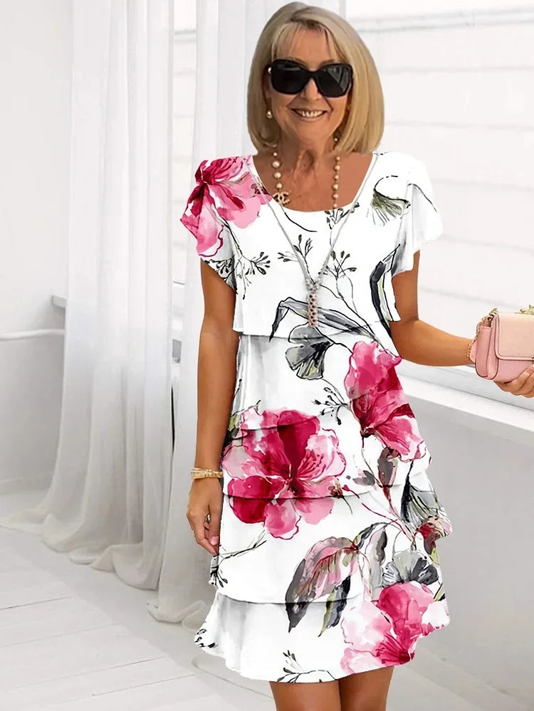 Gracie | Pleated Ruffled Floral Dress