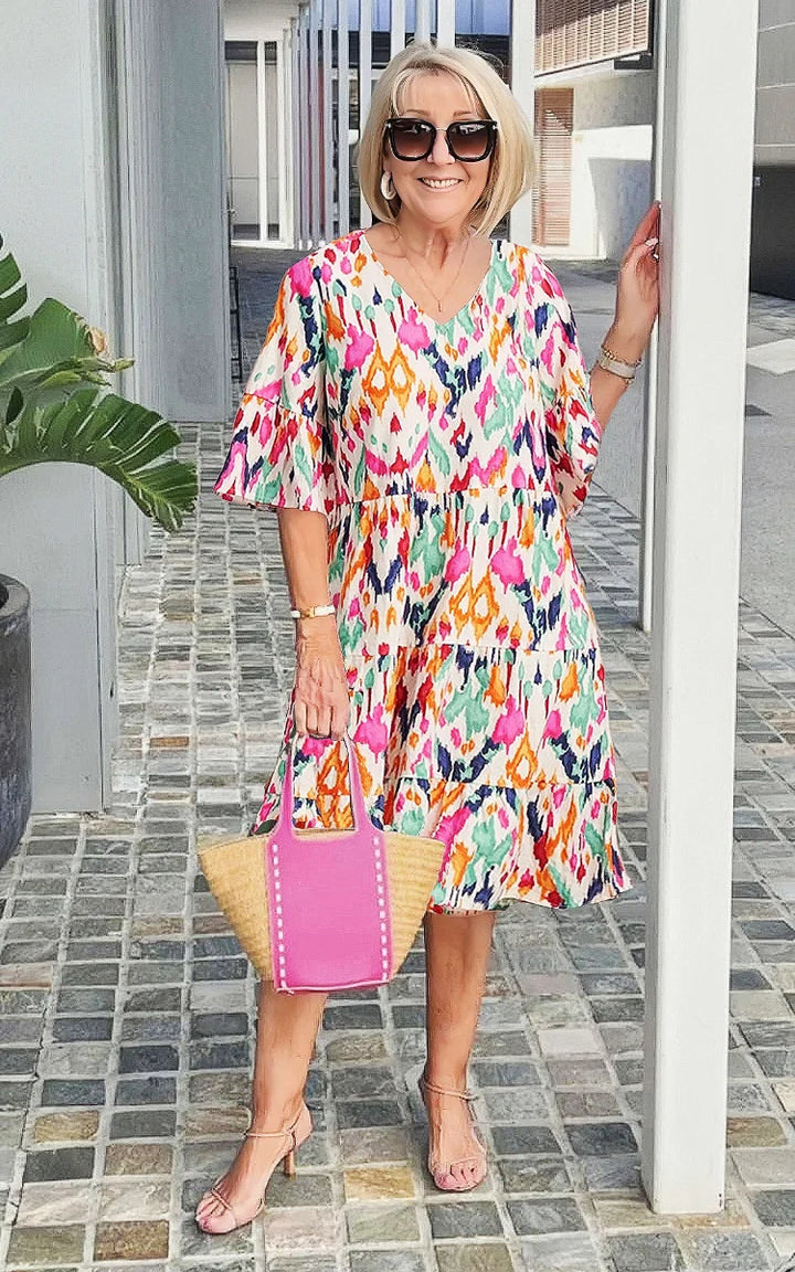 Rosie  | Elegant Comfort Printed Tunic Dress