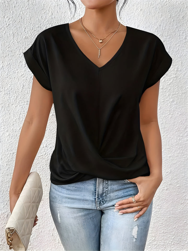 Dahlia | Classic Twist Detail V-Neck Top