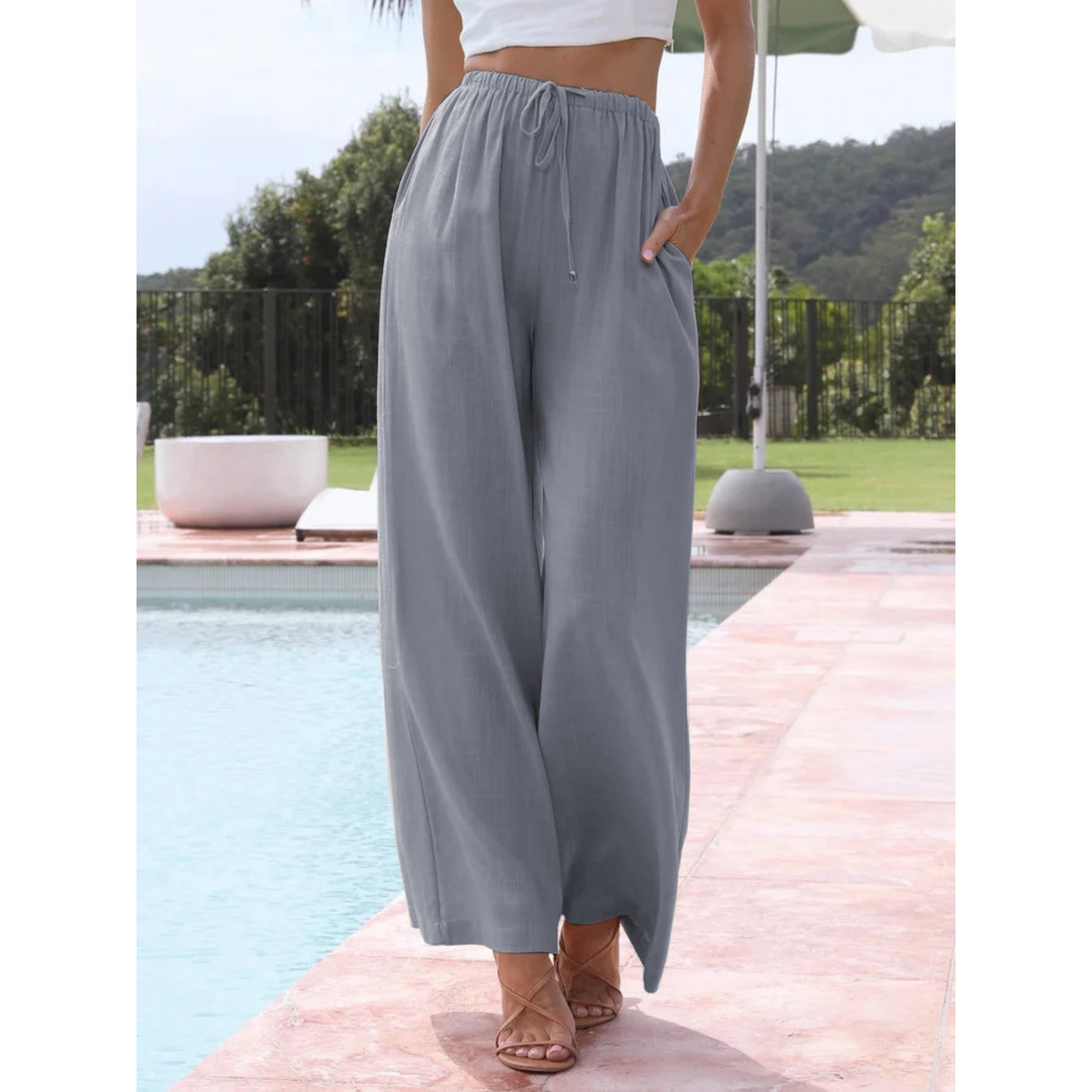 Julie | Relaxed Lightweight Wide Leg Summer Trousers