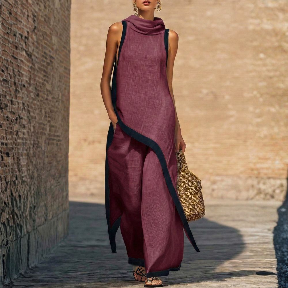 Aurelia | Draped Linen Two-Piece Set