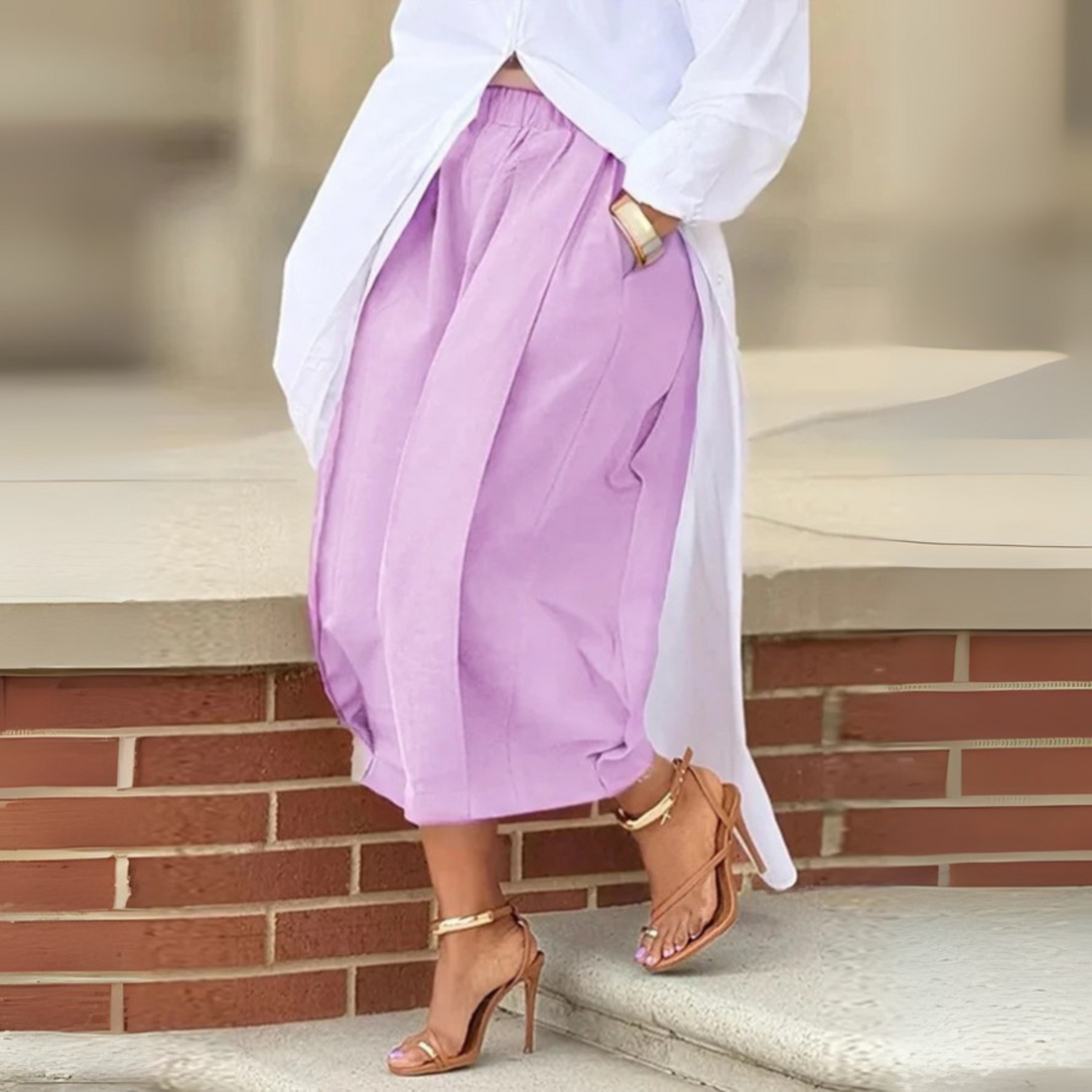 Cassandra | Elegant Elastic Waistband Lantern Pants