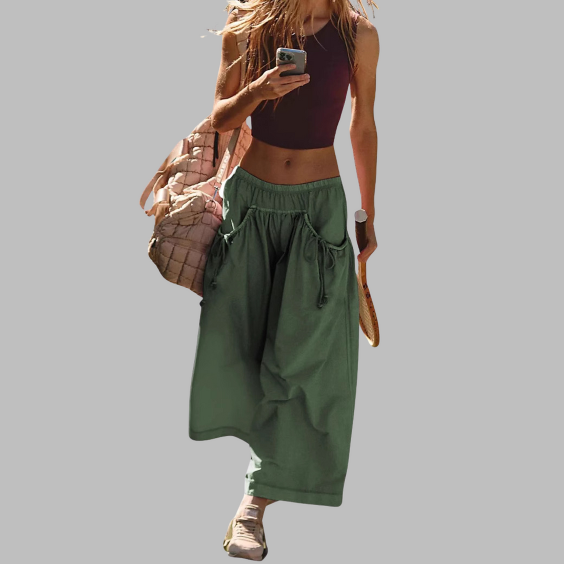 Chloe | Casual Wide-Leg Cargo Parachute Pants
