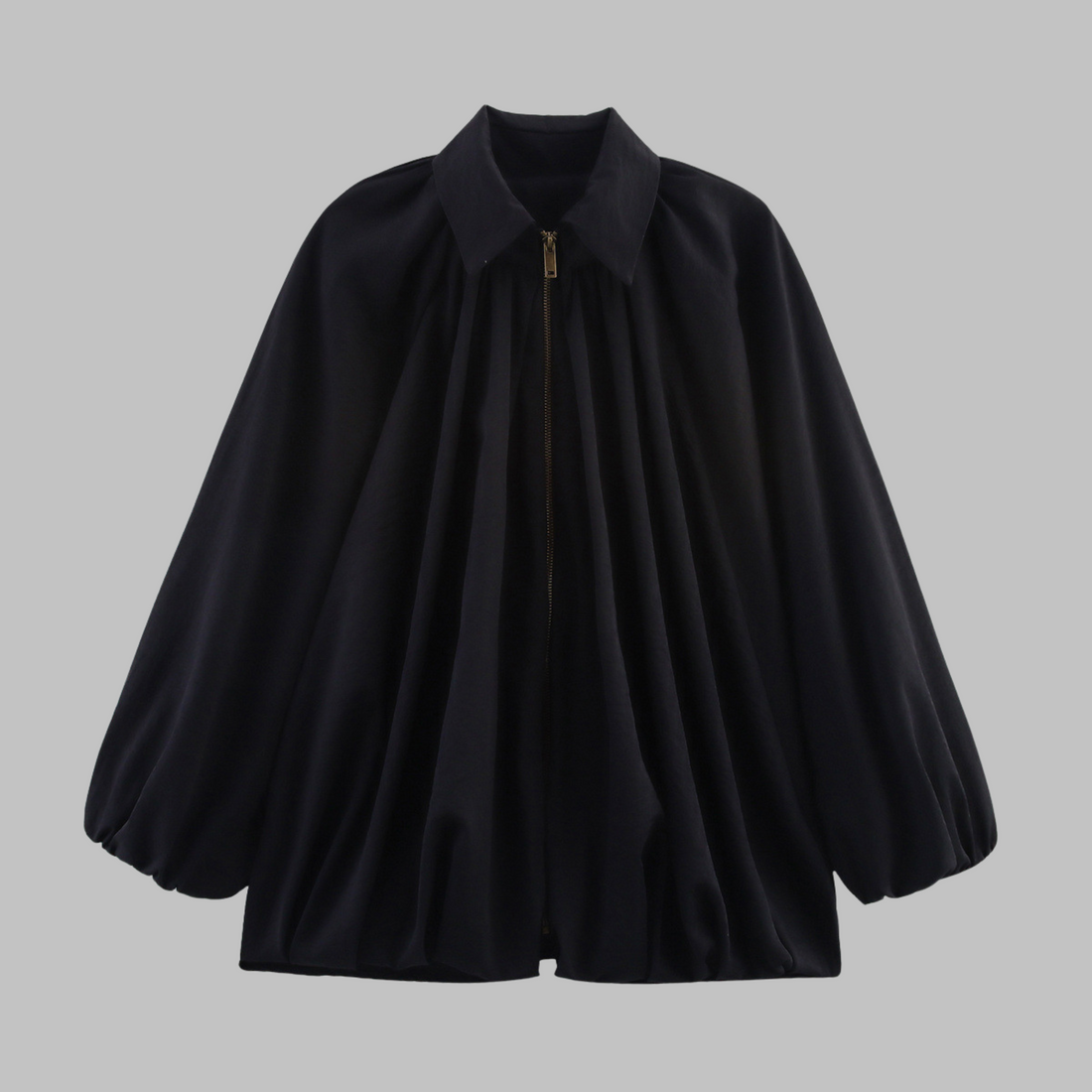CHARLIZE™ - Vintage Oversized Puffed Batwing Sleeve Bomber Jacket