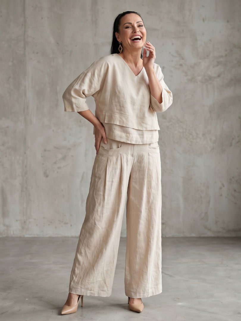 Brenda | Layered Top Wide Leg Set
