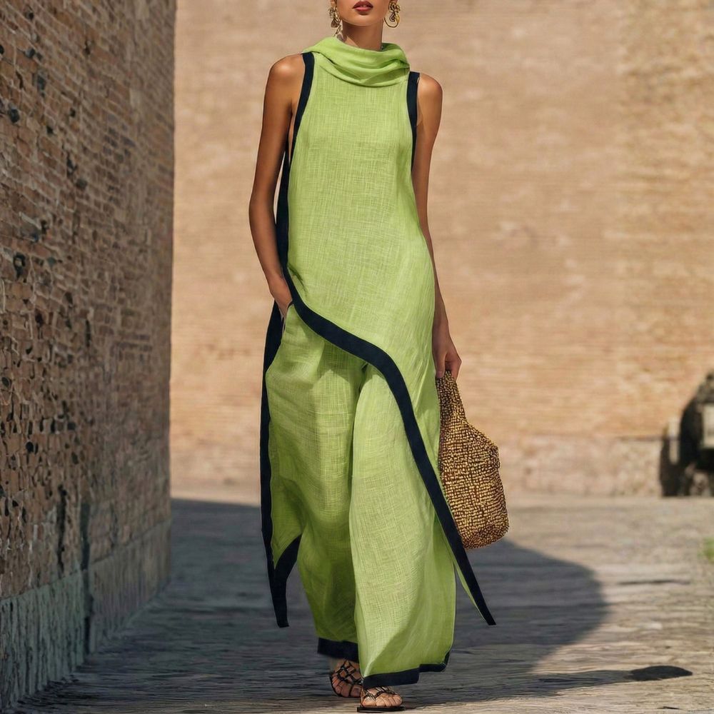Aurelia | Draped Linen Two-Piece Set