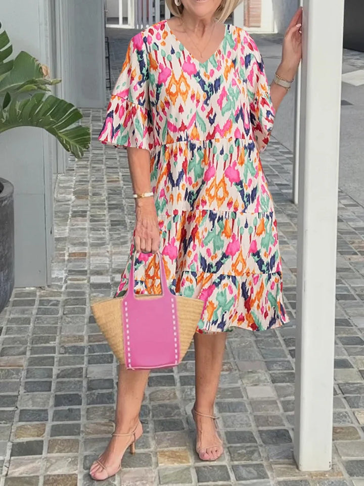 Rosie  | Elegant Comfort Printed Tunic Dress