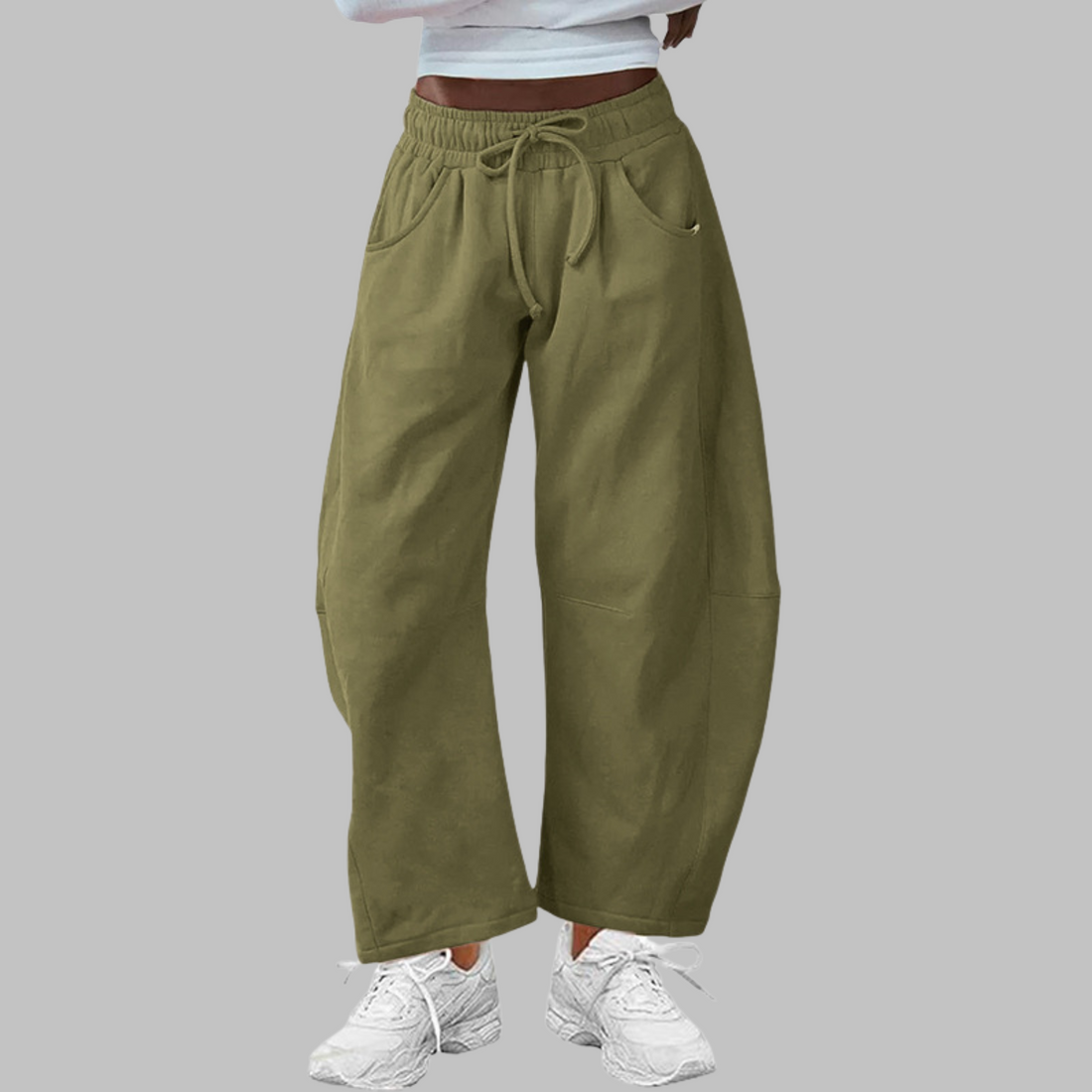 Abigail | Casual Drawstring Barrel Leg Sweat Pants