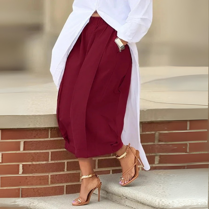 Cassandra | Elegant Elastic Waistband Lantern Pants