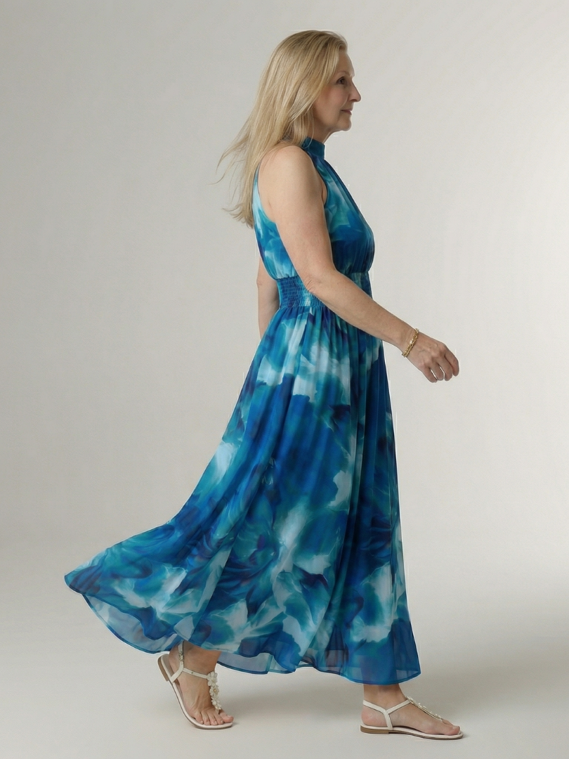 Lana | Gathered Halter Midi Dress