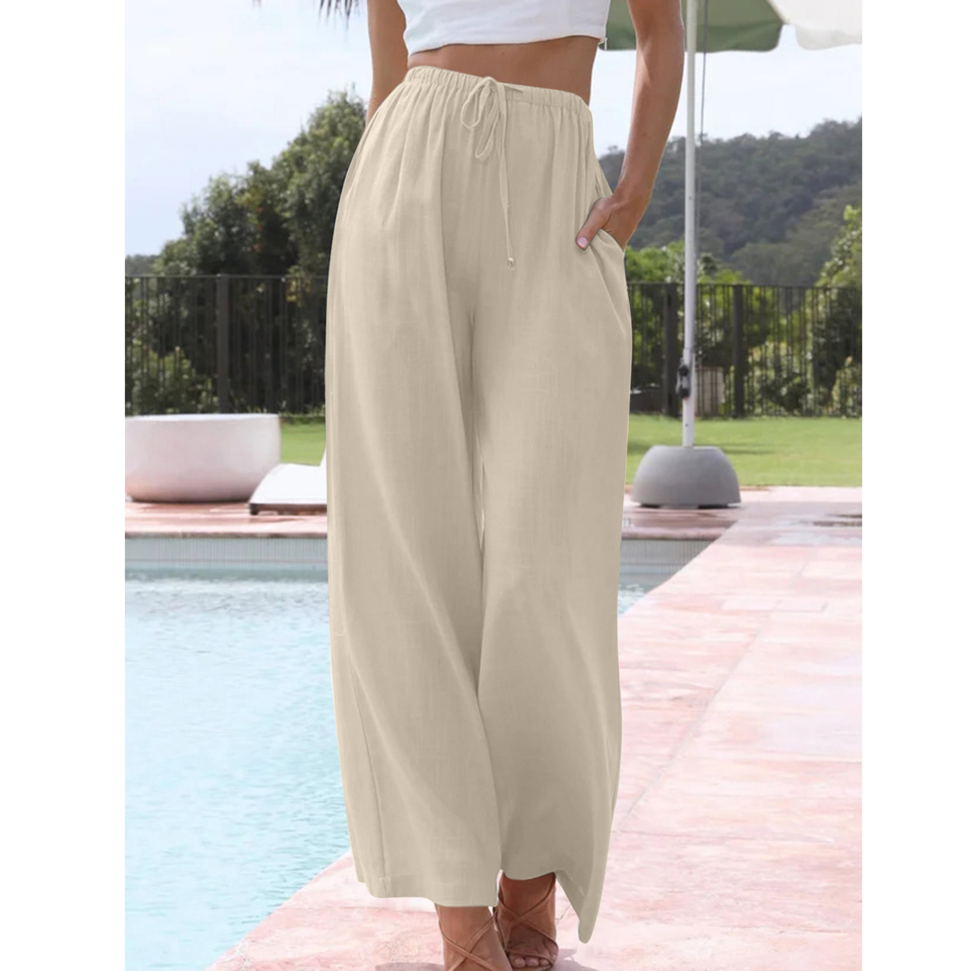 Julie | Relaxed Lightweight Wide Leg Summer Trousers