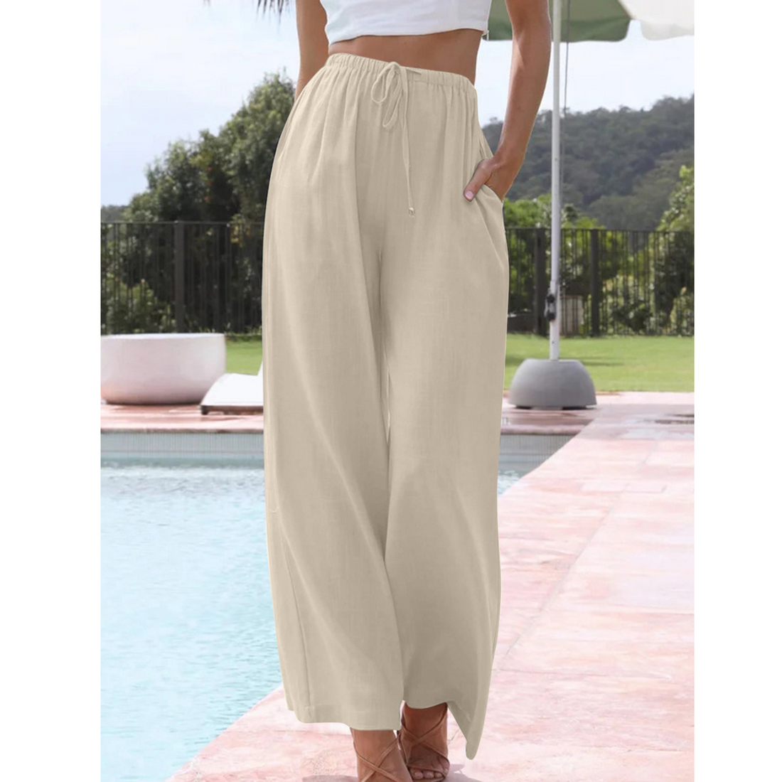 Julie | Relaxed Lightweight Wide Leg Summer Trousers