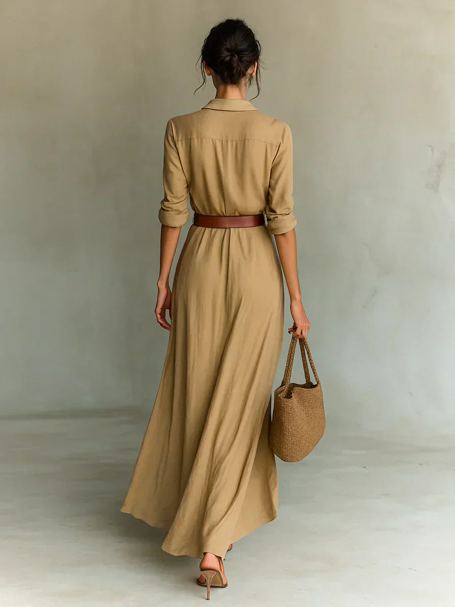 Aveline | Belted Collar Dress