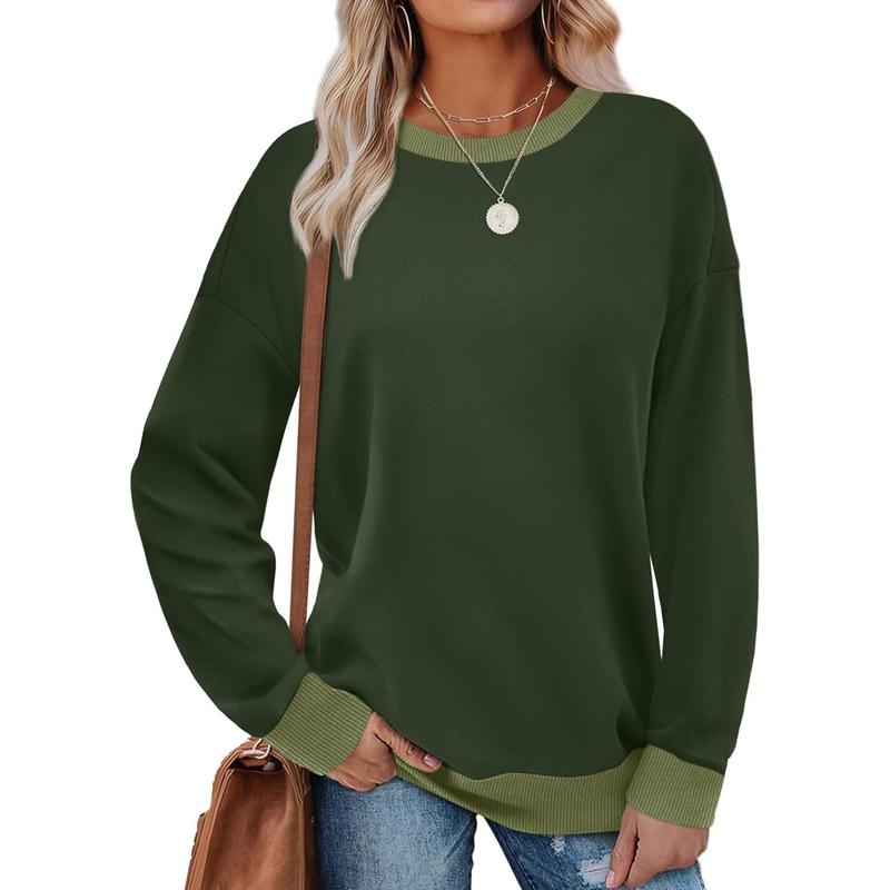Margaret | Contrast Trim Crew Neck Long Sleeve Tunic Sweatshirt