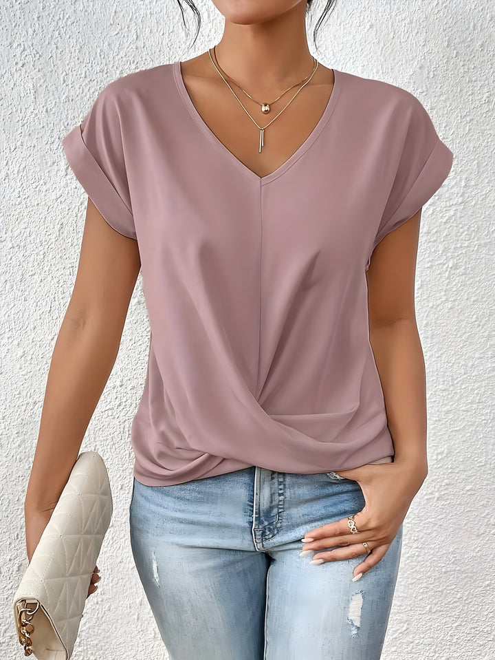 Dahlia | Classic Twist Detail V-Neck Top