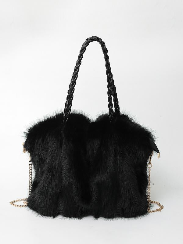 Charlotte | Versatile Plush Velvet Shoulder Tote Bag