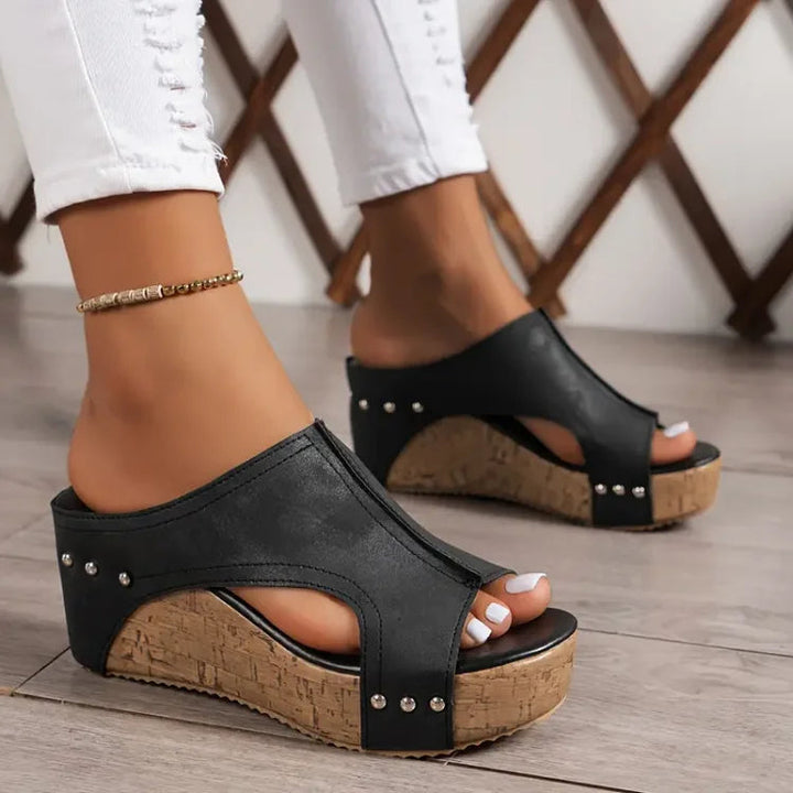 Jackie | Cork Platform Wedge Sandal
