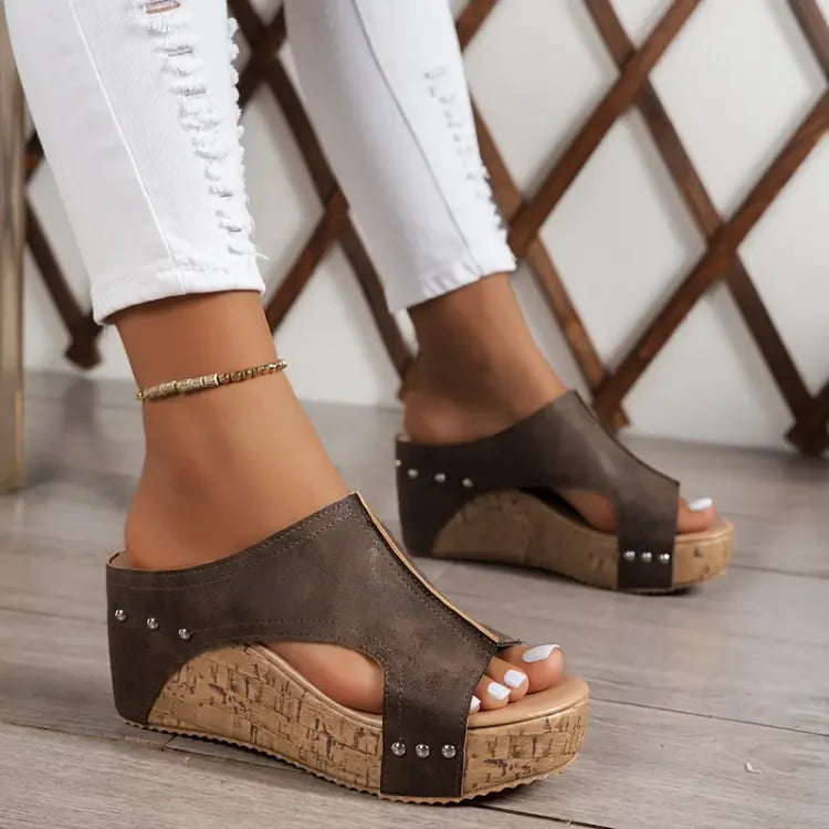 Jackie | Cork Platform Wedge Sandal