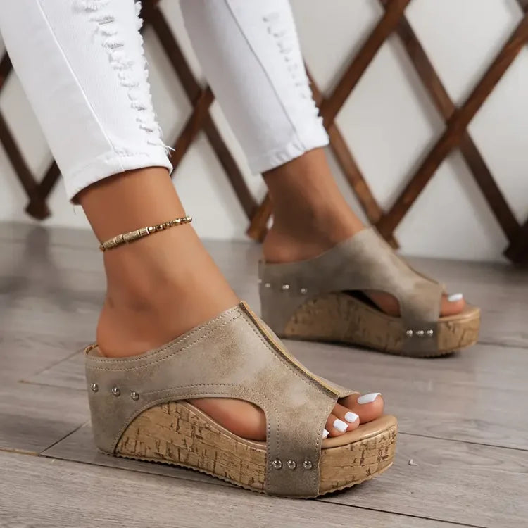 Jackie | Cork Platform Wedge Sandal