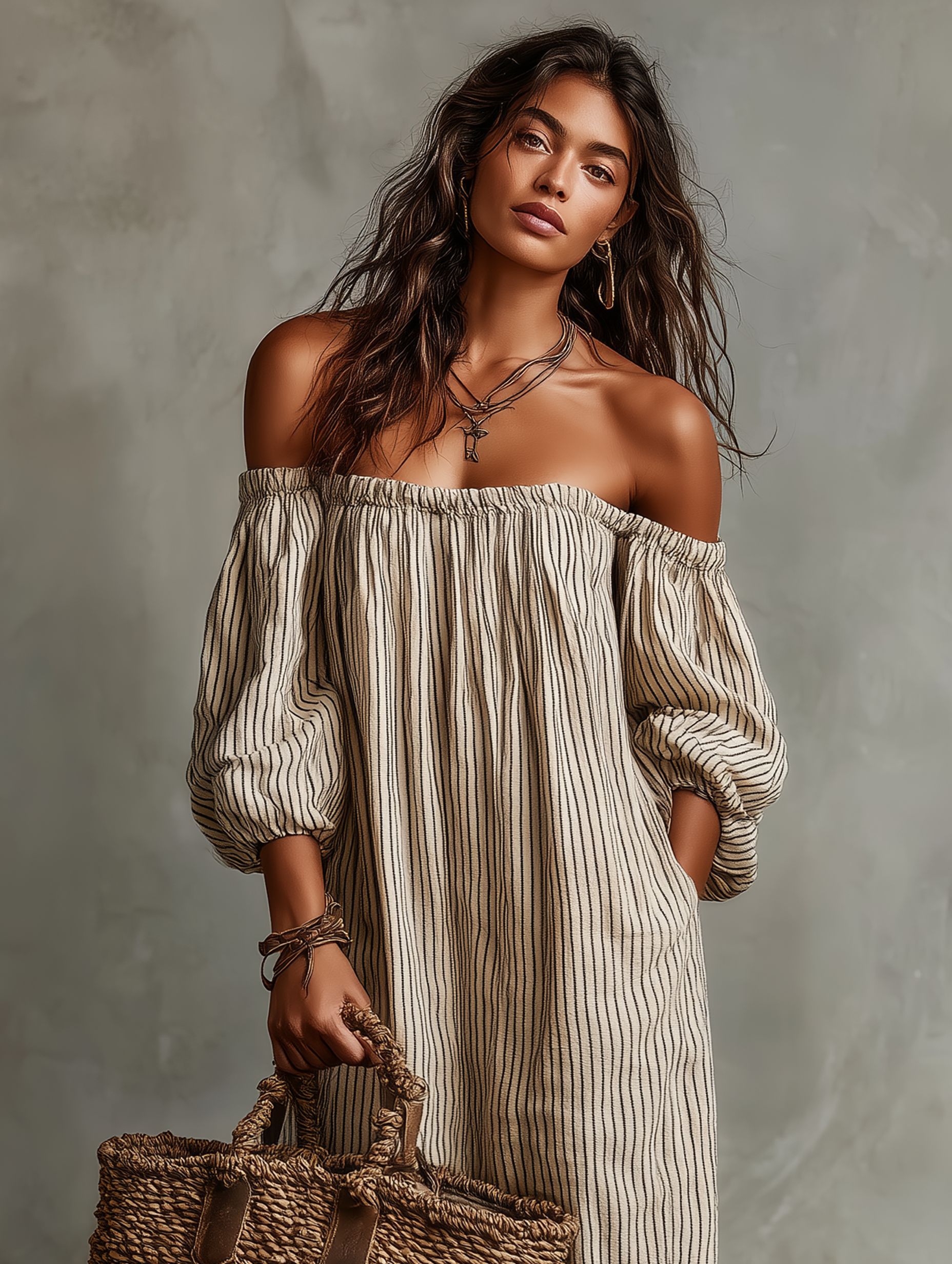 Aurea | Off-Shoulder Linen Dress