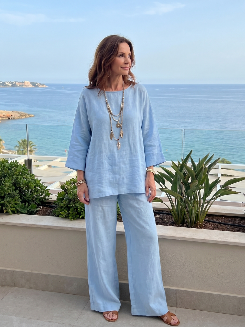 Ruth | Oversized Tunic Wide Leg Pant Set