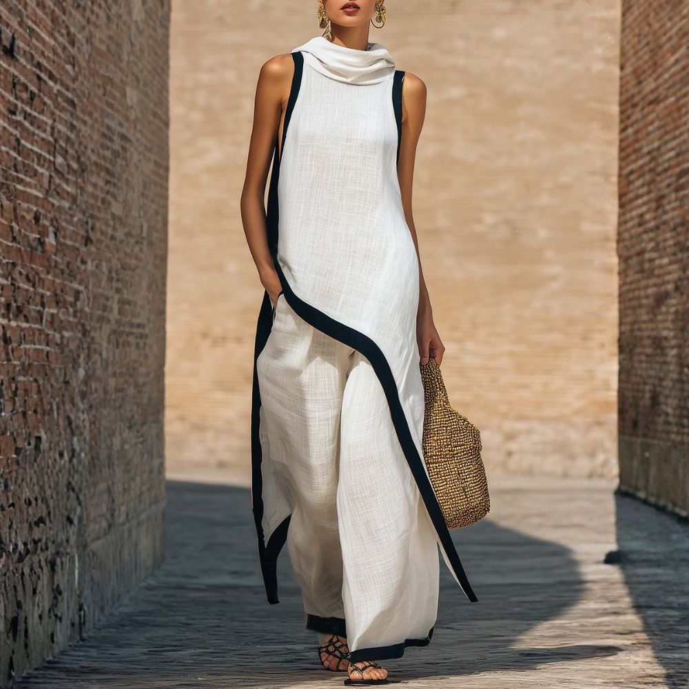 Aurelia | Draped Linen Two-Piece Set
