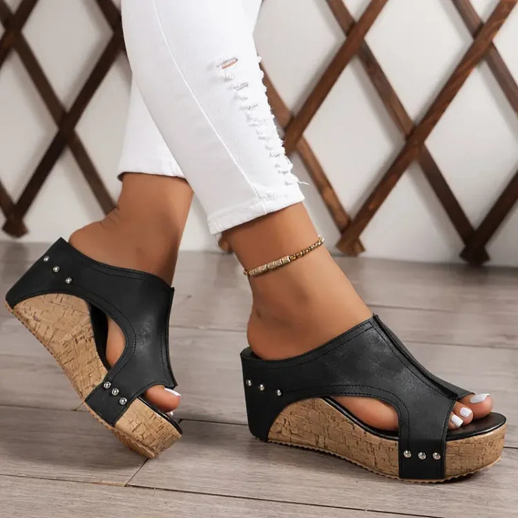 Jackie | Cork Platform Wedge Sandal