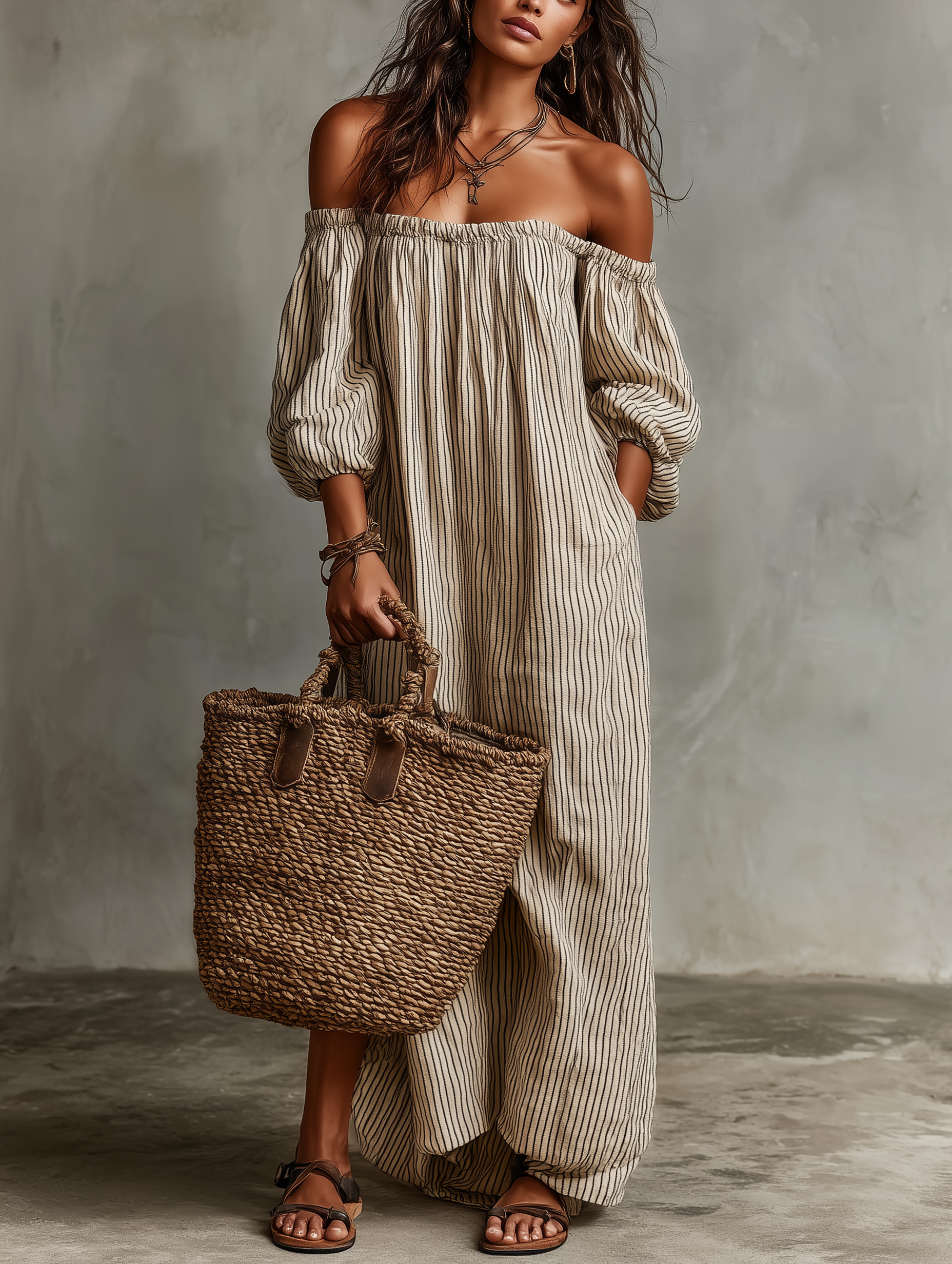 Aurea | Off-Shoulder Linen Dress