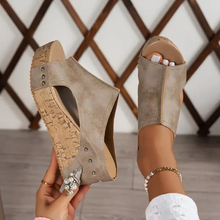 Jackie | Cork Platform Wedge Sandal