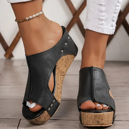 Jackie | Cork Platform Wedge Sandal