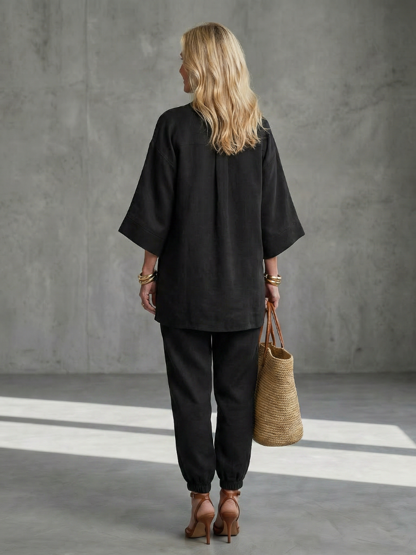 Georgiana | V Neck Tunic Two Piece Set