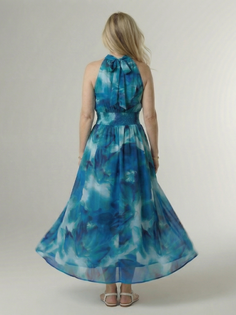 Lana | Gathered Halter Midi Dress