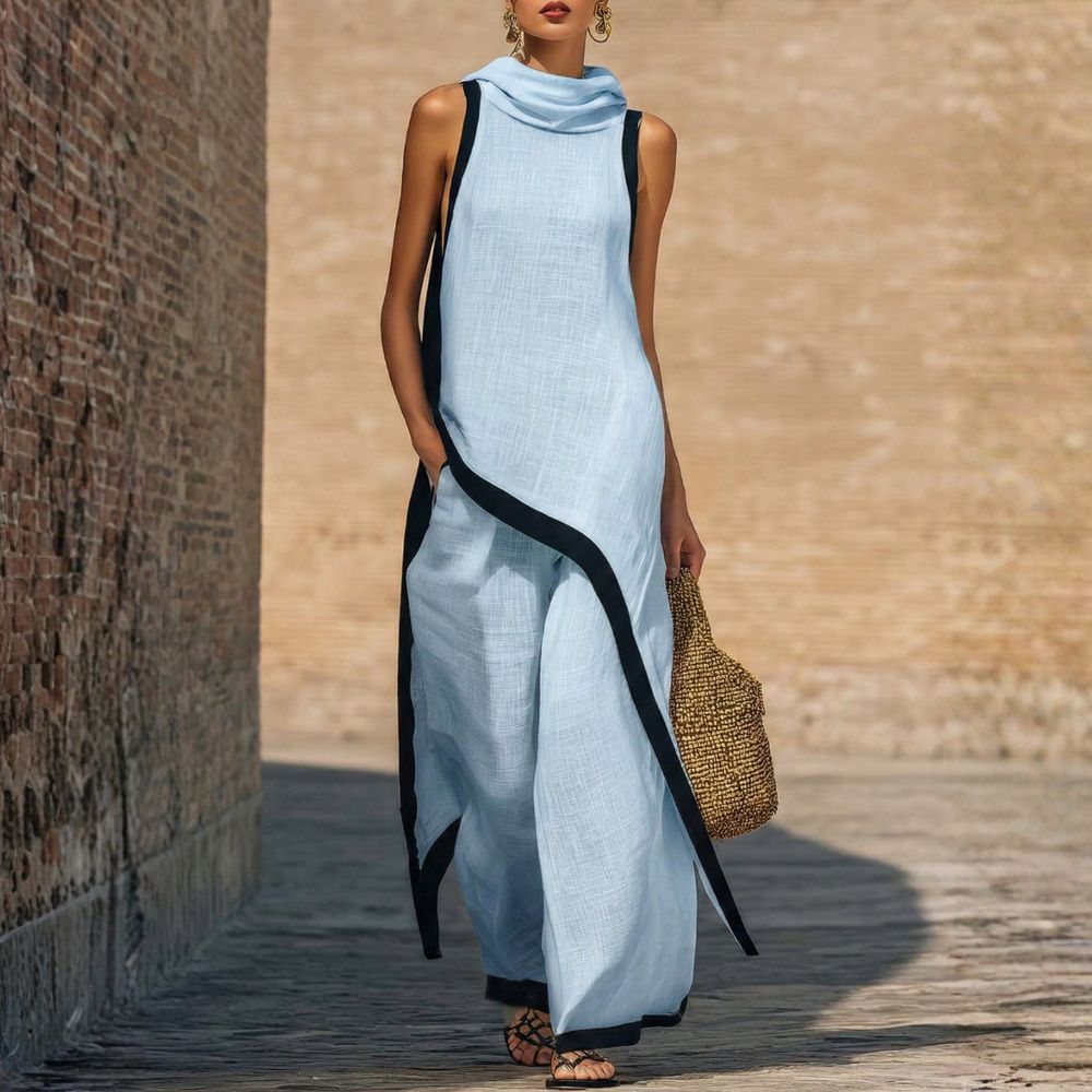 Aurelia | Draped Linen Two-Piece Set