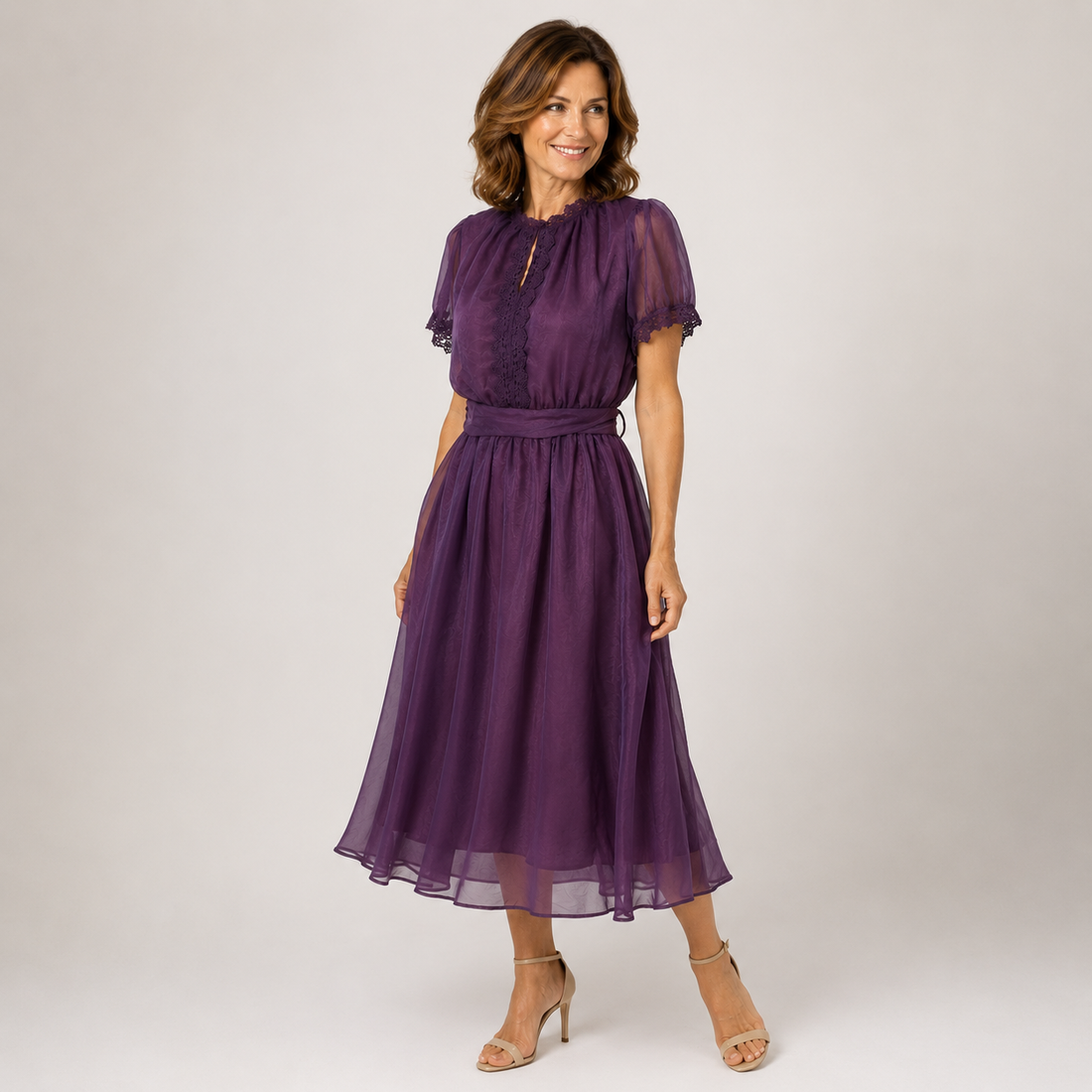 Rose | Lace Trim Maxi Dress