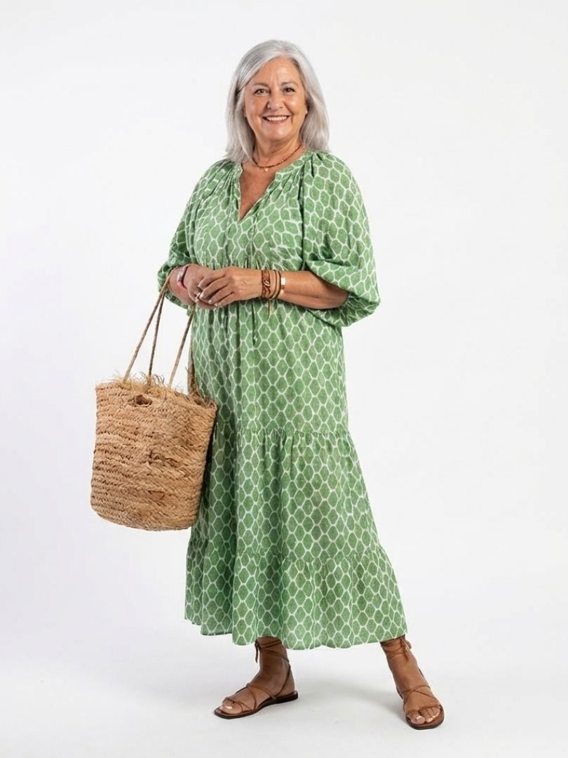 Sarah | Elegant Patterned Midi Dress