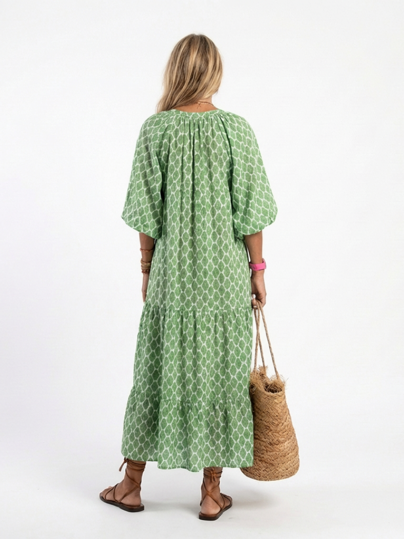 Sarah | Elegant Patterned Midi Dress