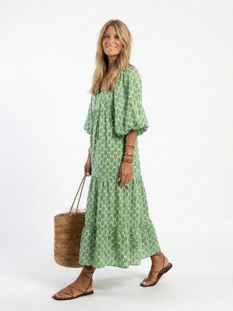Sarah | Elegant Patterned Midi Dress