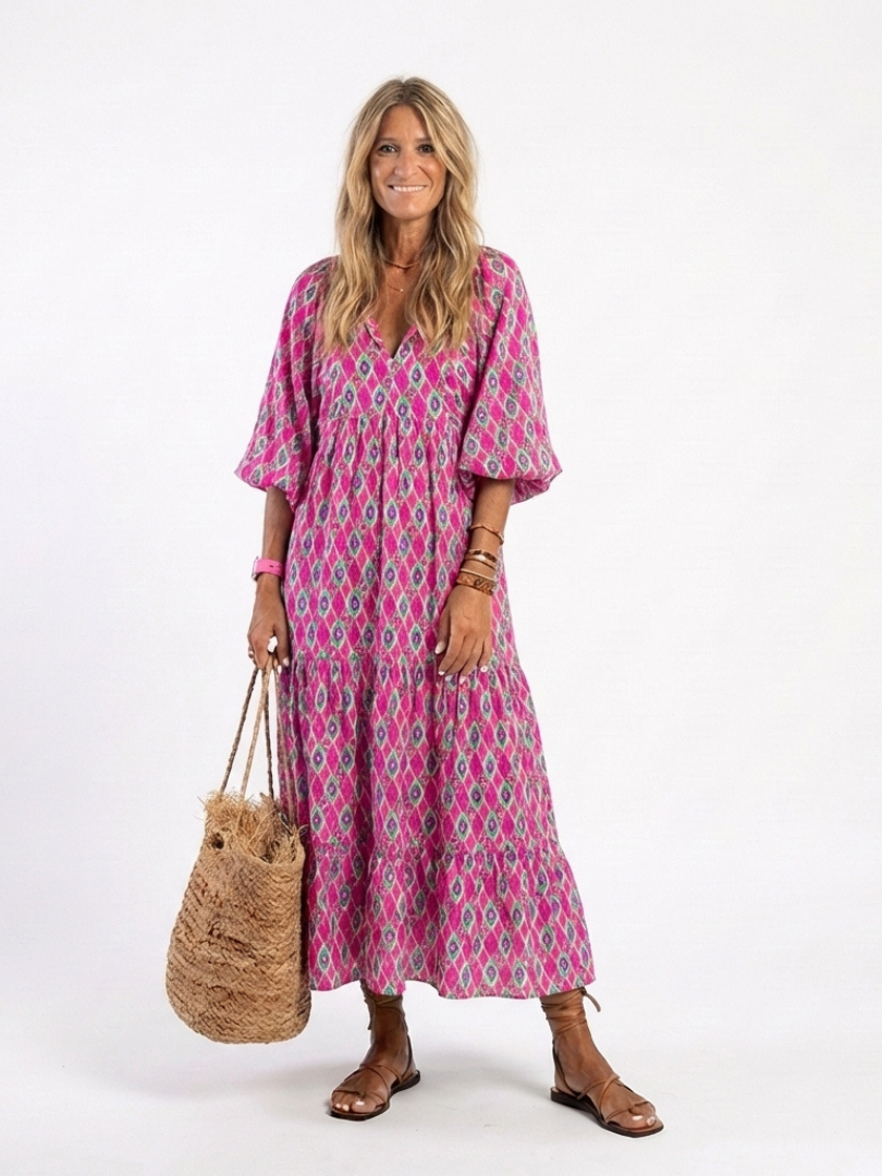 Sarah | Elegant Patterned Midi Dress