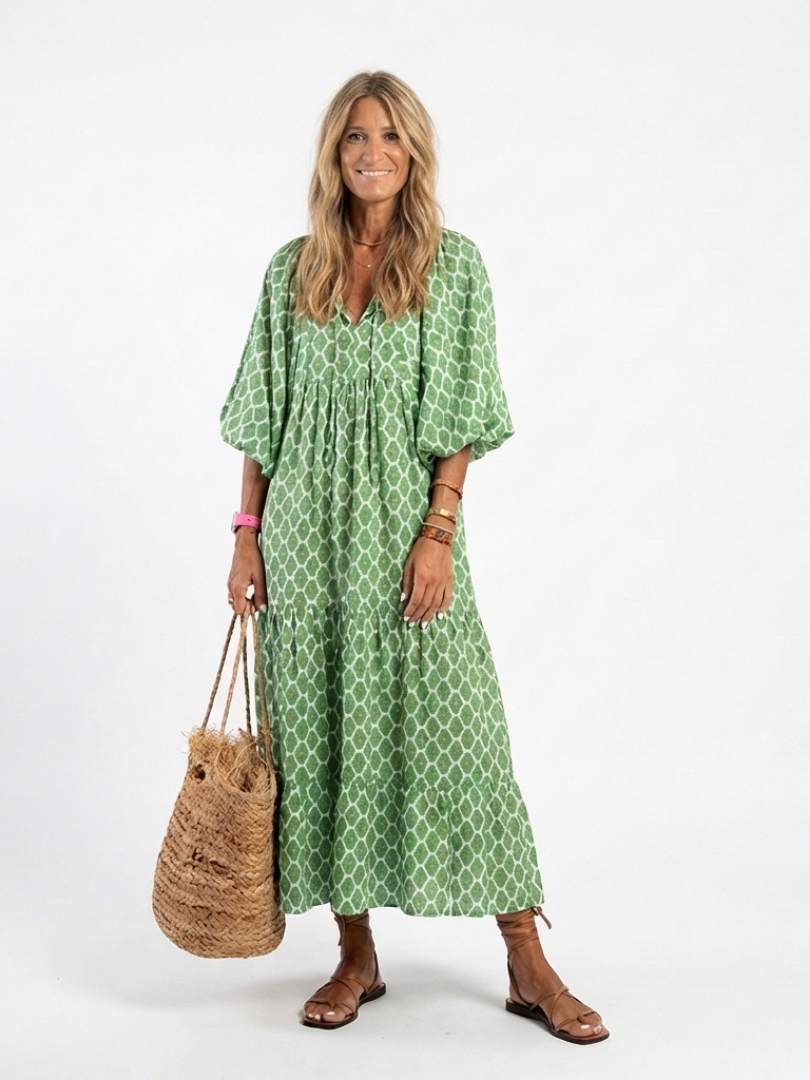 Sarah | Elegant Patterned Midi Dress