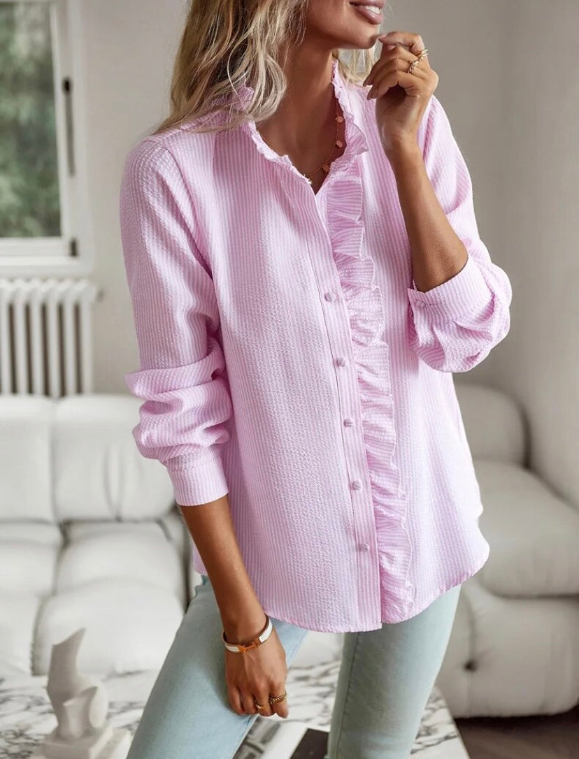 Rosalie | Ruffle Stripe Blouse