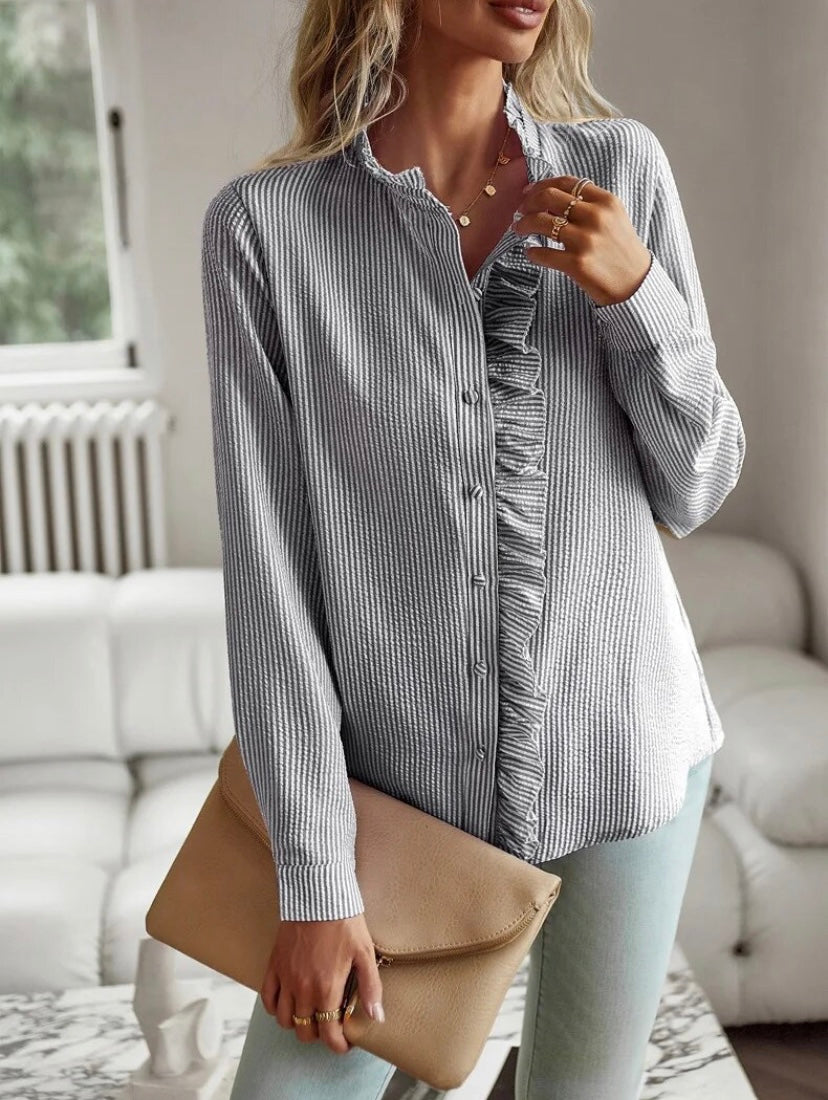Rosalie | Ruffle Stripe Blouse