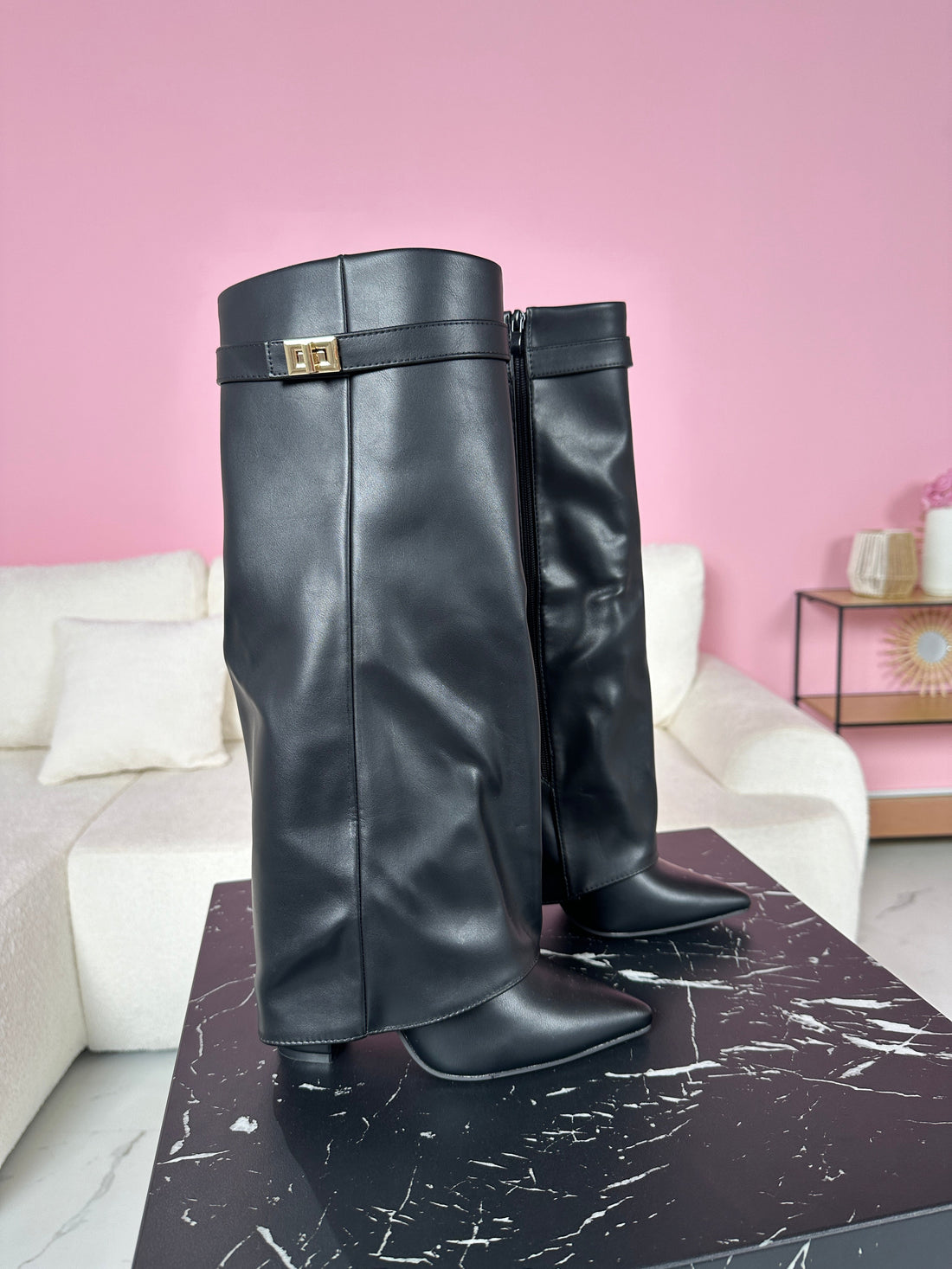 Serena | Black Leather Boots