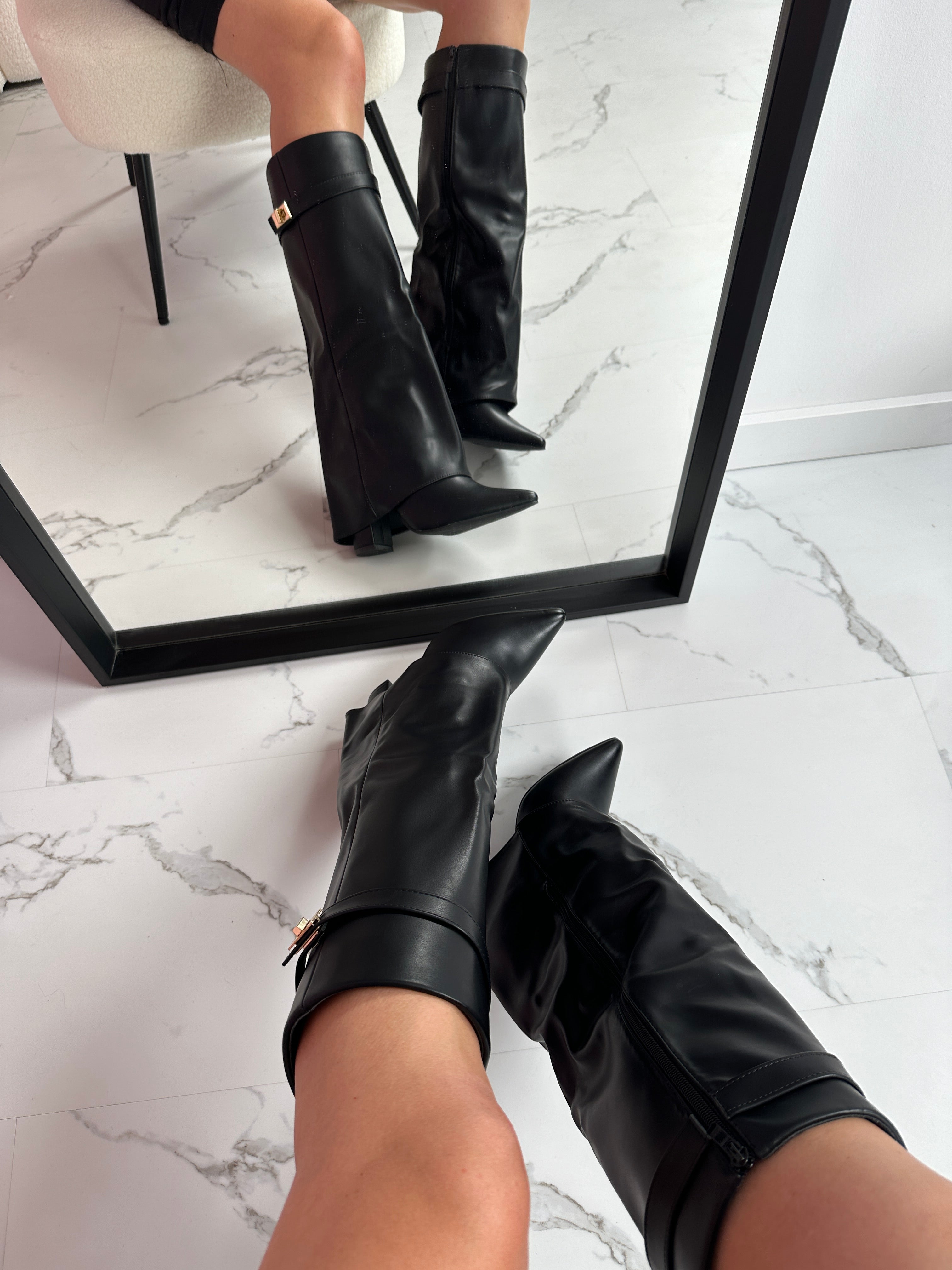 Serena | Black Leather Boots