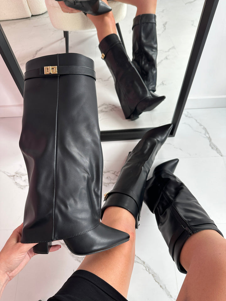 Serena | Black Leather Boots
