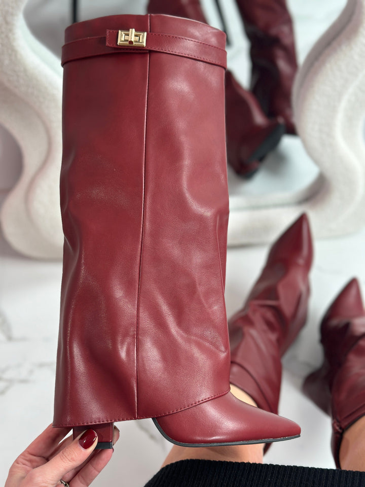 Eloise | Burgundy Leather Boots