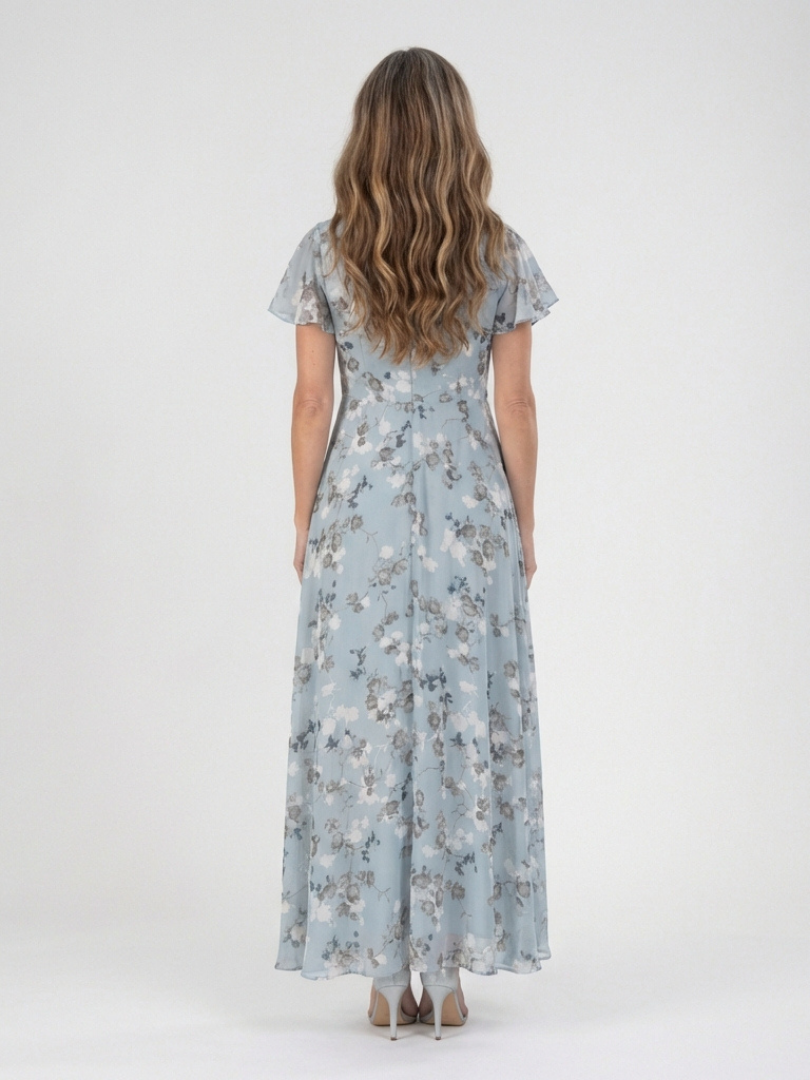 Violet | Floral Chiffon Maxi Dress
